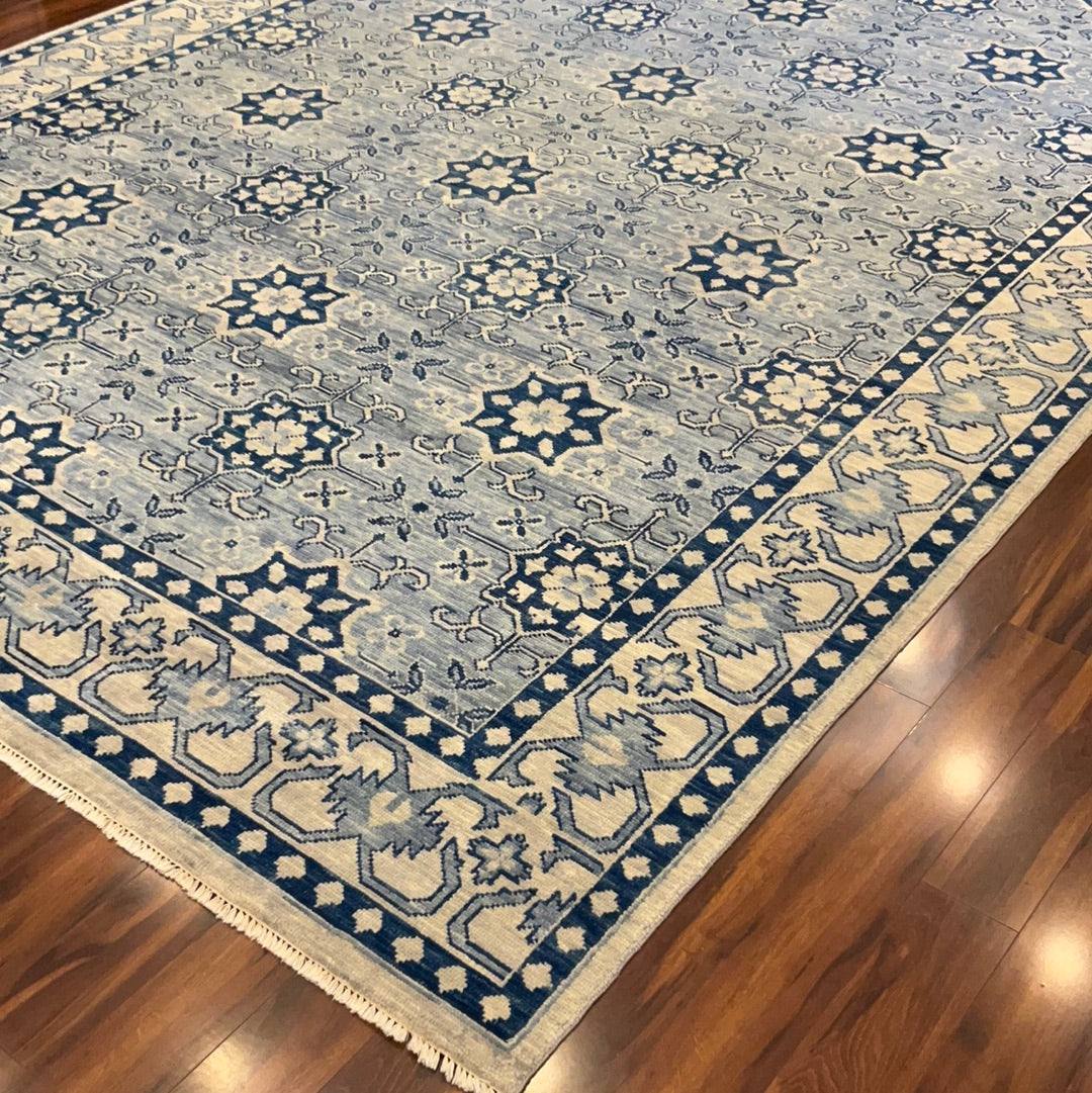Kaoud Rugs Hand Knotted LIGHT BLUE WOOL ANT. SHIRAZ