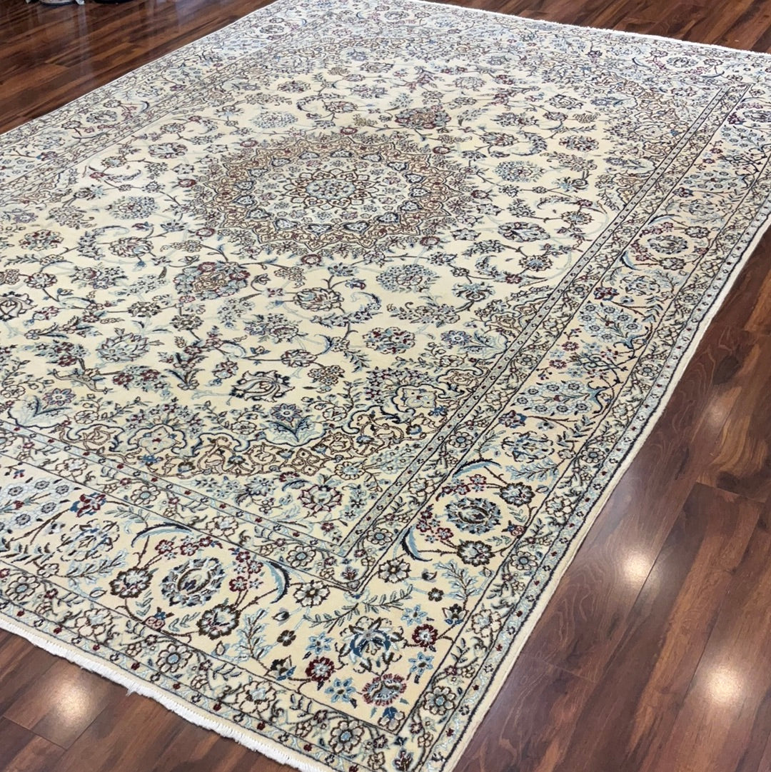 Kaoud Rugs 7.11x11.9 Rectangle Ivory Persian Nain Area Rug