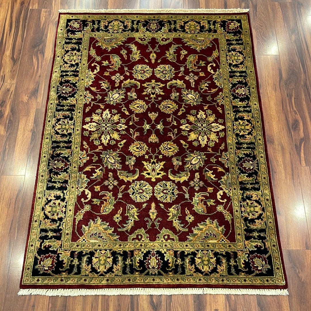 Kaoud Rugs HAND KNOTTED BURGUNDY WOOL ANT. VERAMINE