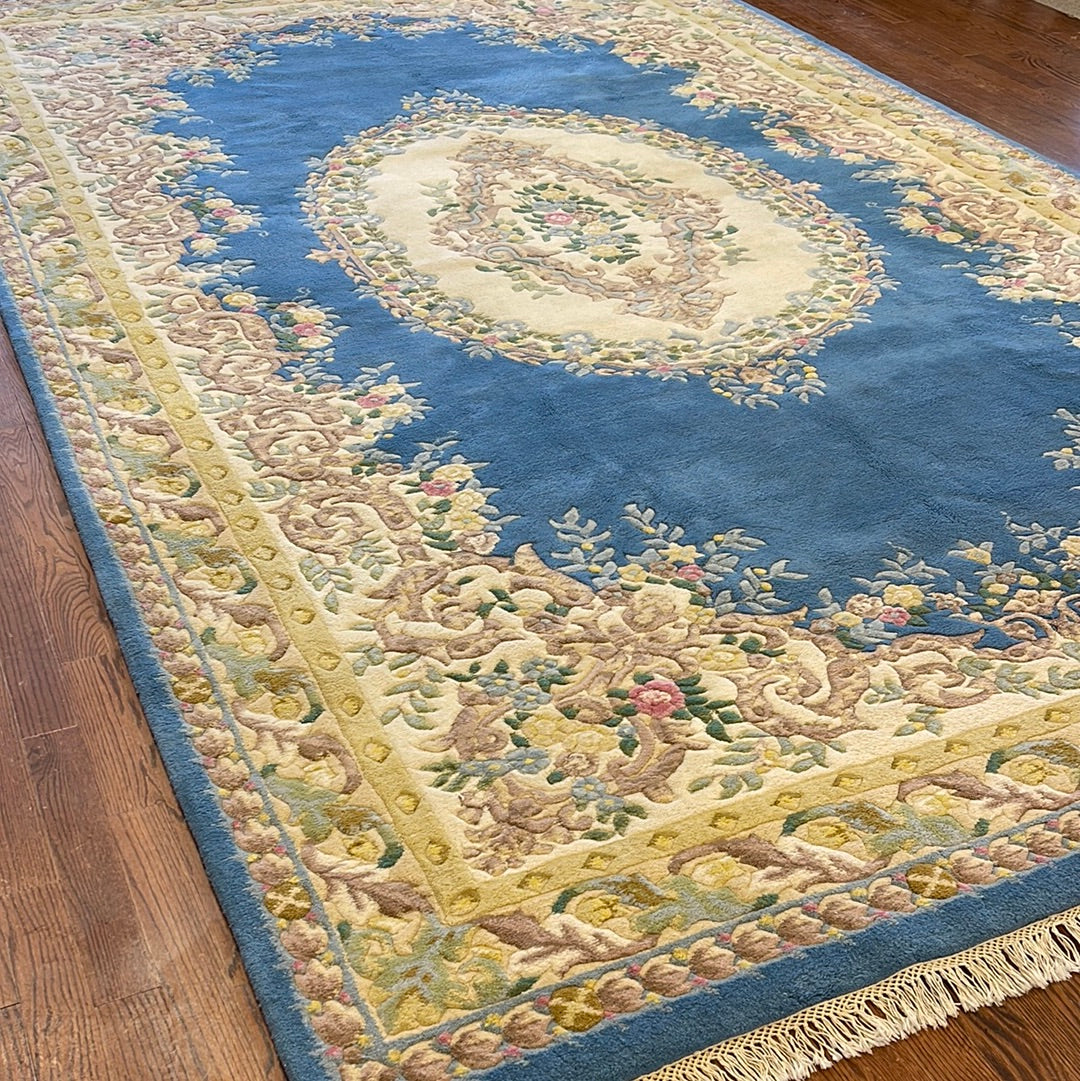 Kaoud Rugs Hand Knotted LIGHT BLUE WOOL CONTEMP