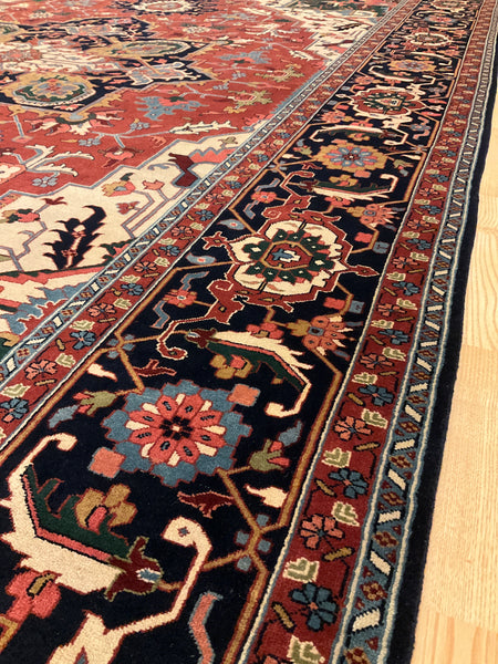 Kaoud Rugs 9.10X14.3 Rectangle NAVY ANT. SERAPI Area Rug