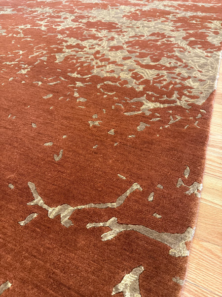Kaoud Rugs 8.2X9.11 Rectangle RUST CONTEMP Area Rug