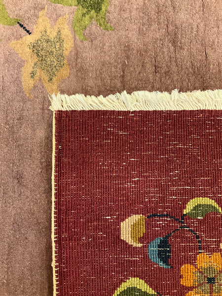 Kaoud Rugs 8.11x11.4 Rectangle Lavender Pictorial Area Rug