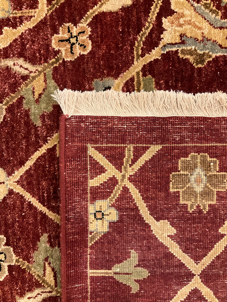 Kaoud Rugs 8X7.11 Square BURGUNDY ANT. MAHAL Area Rug