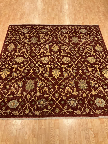 Kaoud Rugs 8X7.11 Square BURGUNDY ANT. MAHAL Area Rug
