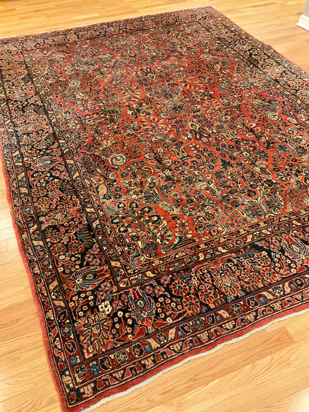 Kaoud Rugs 9X12.2 Rectangle RED SAROUK Area Rug