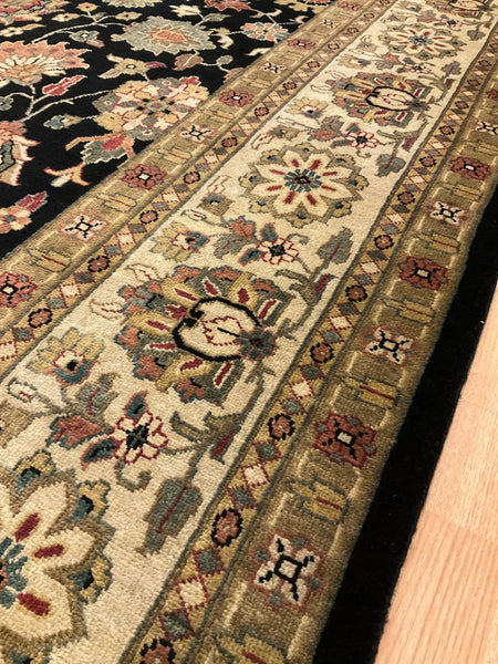 Kaoud Rugs 9.10X13.10 Rectangle BLACK ANT. MAHAL Area Rug