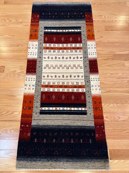 Kaoud Rugs 2.7X6.5 Runner MULTI GABBEH Area Rug