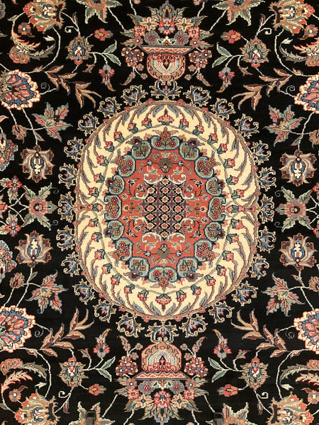 Kaoud Rugs 10X14 Rectangle BLACK QUM Area Rug