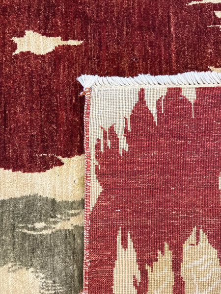 Kaoud Rugs 8X10 Rectangle BURGUNDY CONTEMP Area Rug