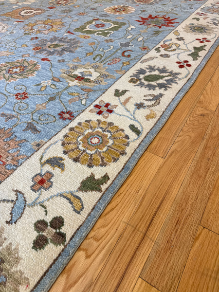 Kaoud Rugs 8.2X10.1 Rectangle Light Blue OUSHAK Area Rug