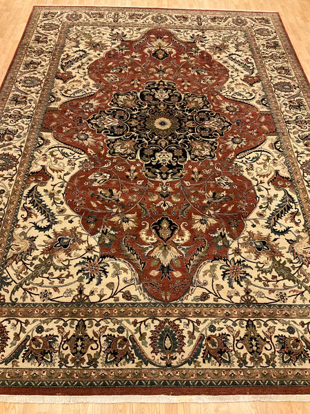 Kaoud Rugs 9.10X13.10 Rectangle RUST ANT TABRIZ Area Rug