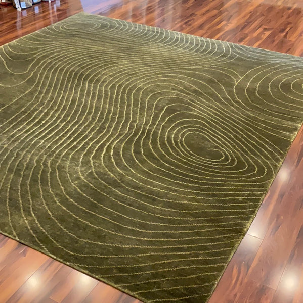 KAOUD RUGS 9.1x10 SQUARE DARK GREEN AREA RUG