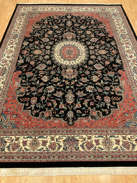 Kaoud Rugs 10X14 Rectangle BLACK QUM Area Rug