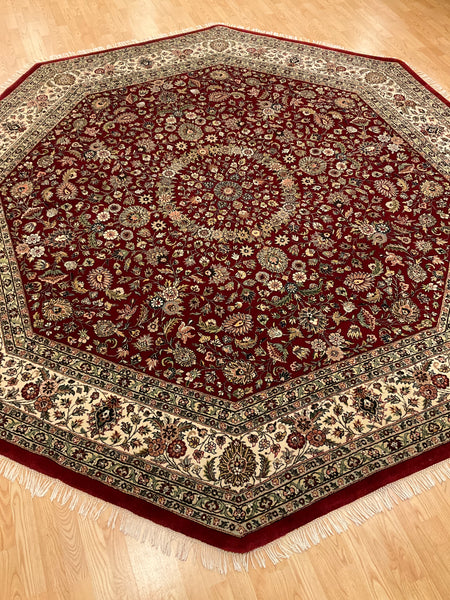 Kaoud Rugs 10.1X10.2 Octagon RED TABRIZ Area Rug