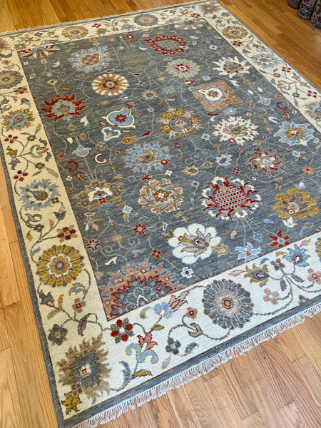 Kaoud Rugs 8.2X10.2 Rectangle Dark Grey OUSHAK Area Rug