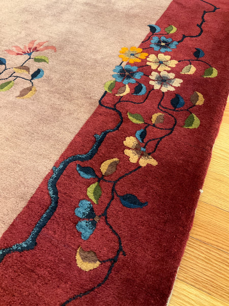 Kaoud Rugs 8.11x11.4 Rectangle Lavender Pictorial Area Rug
