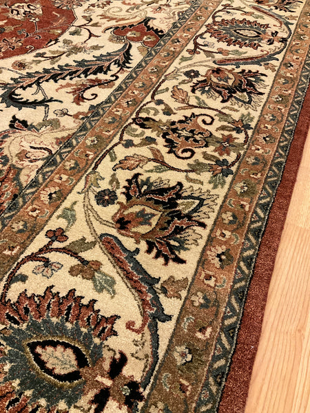 Kaoud Rugs 9.10X13.10 Rectangle RUST ANT TABRIZ Area Rug