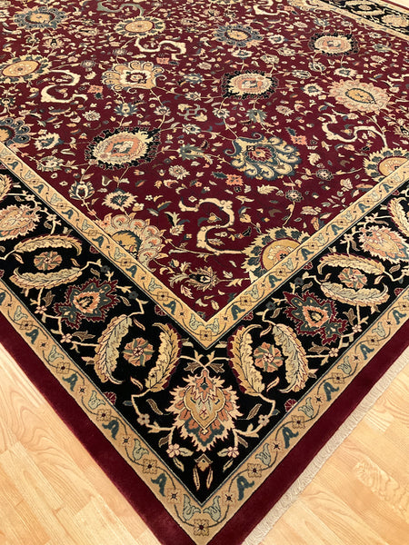 Kaoud Rugs 9.11X13.9 Rectangle BURGUNDY ANT. MAHAL Area Rug