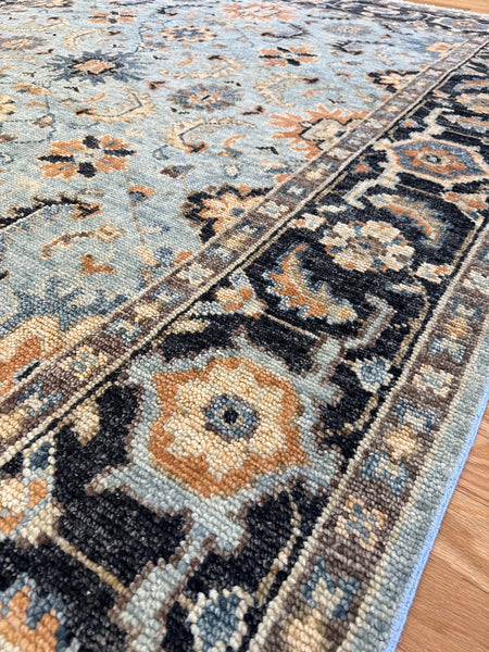 Kaoud Rugs 8.1x10.1 Rectangle LIGHT BLUE Ant. Serapi Area Rug