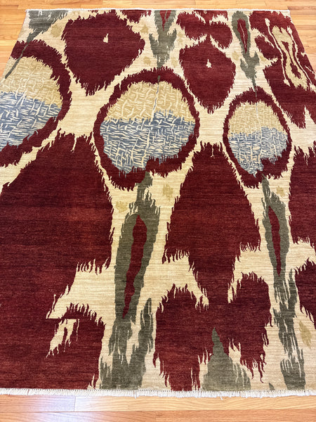 Kaoud Rugs 8X10 Rectangle BURGUNDY CONTEMP Area Rug