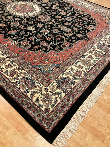 Kaoud Rugs 10X14 Rectangle BLACK QUM Area Rug