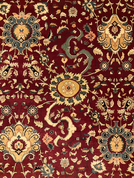 Kaoud Rugs 9.11X13.9 Rectangle BURGUNDY ANT. MAHAL Area Rug