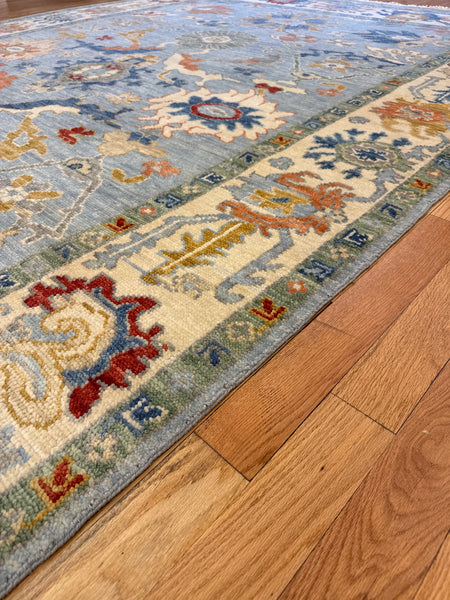 Kaoud Rugs 8.1X10.3 Rectangle Light Blue OUSHAK Area Rug