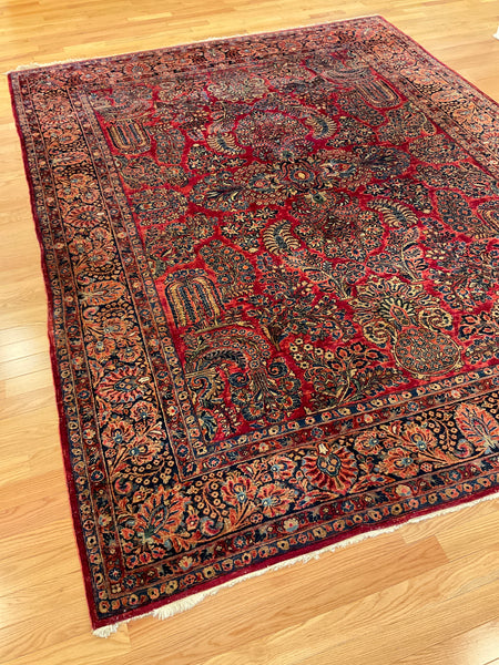 Kaoud Rugs 8.8X11.2 Rectangle RED SAROUK Area Rug