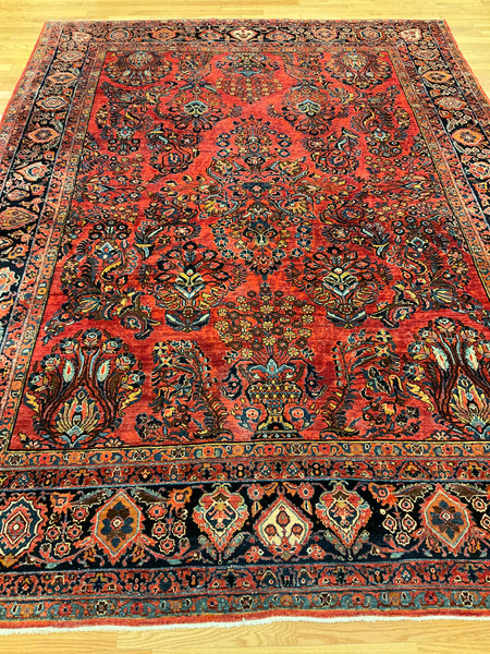 Kaoud Rugs 8.8x11.10 Rectangle Red Persian Sarouk Area Rug