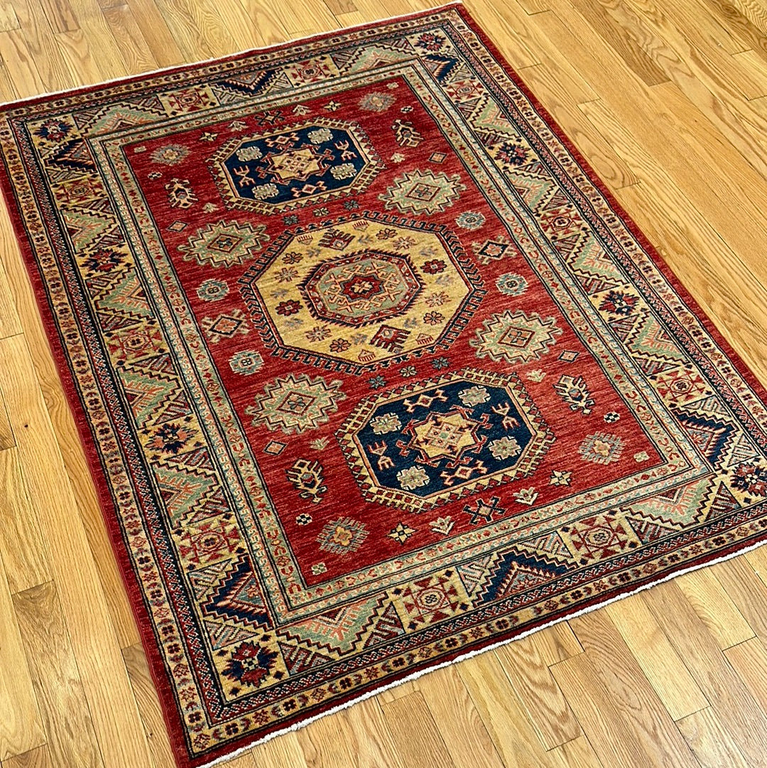 Kaoud Rugs 5X6.6 Rectangle RED ANT. KAZAK Area Rug