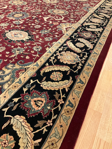 Kaoud Rugs 9.11X13.9 Rectangle BURGUNDY ANT. MAHAL Area Rug