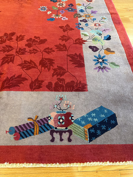 Kaoud Rugs 8.10X11.8 Rectangle RED CHINESE Area Rug