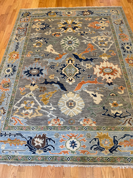 Kaoud Rugs 7.11X10.3 Rectangle Dark Grey OUSHAK Area Rug