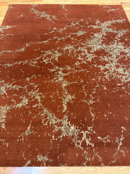 Kaoud Rugs 8.2X9.11 Rectangle RUST CONTEMP Area Rug