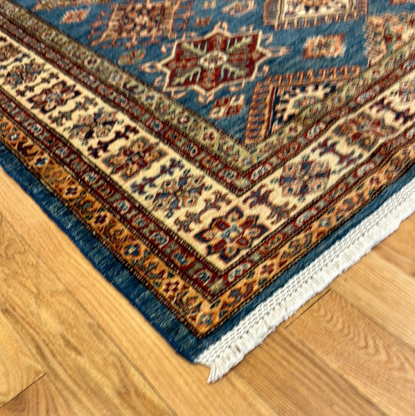 Kaoud Rugs 5X6.8 Rectangle LIGHT BLUE ANT. KAZAK Area Rug