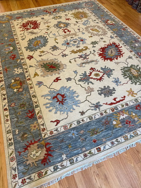 Kaoud Rugs 9.3X12.1 Rectangle Ivory OUSHAK Area Rug