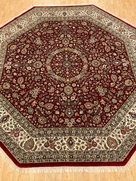 Kaoud Rugs 10.1X10.2 Octagon RED TABRIZ Area Rug