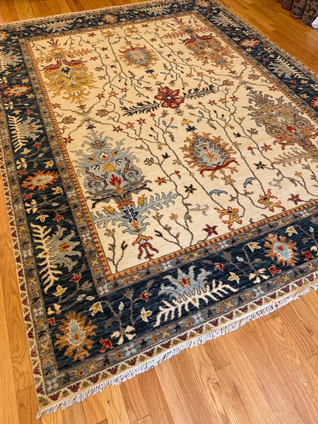 Kaoud Rugs 9X12.2 Rectangle Ivory OUSHAK Area Rug