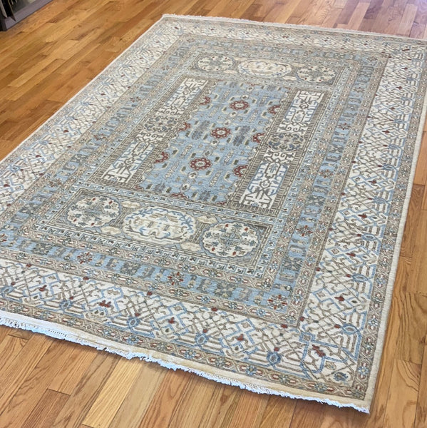 Kaoud Rugs 6.1X9.3 Rectangle Light Blue Contemp Area Rug