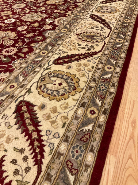 Kaoud Rugs 9.10X14.4 Rectangle BURGUNDY ANT. TABRIZ Area Rug