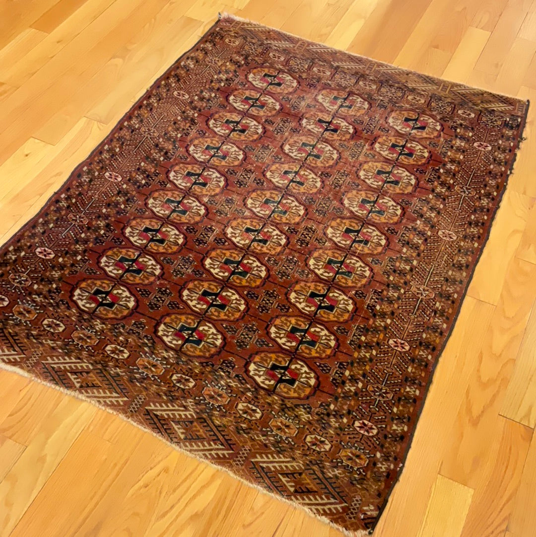 KAOUD RUGS 3.7X5 RECTANGLE RUST BOUKHARA AREA RUG