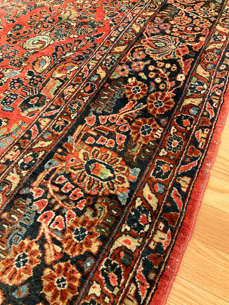 Kaoud Rugs 9X12.2 Rectangle RED SAROUK Area Rug