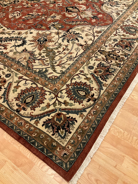 Kaoud Rugs 9.10X13.10 Rectangle RUST ANT TABRIZ Area Rug