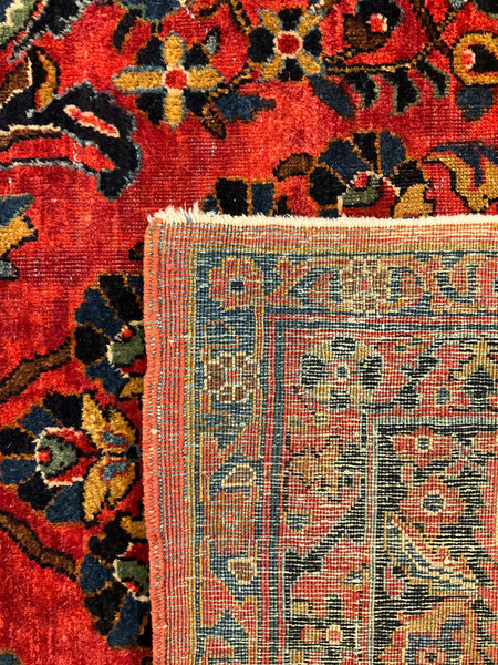 Kaoud Rugs 8.8x11.10 Rectangle Red Persian Sarouk Area Rug