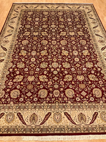 Kaoud Rugs 9.10X14.4 Rectangle BURGUNDY ANT. TABRIZ Area Rug