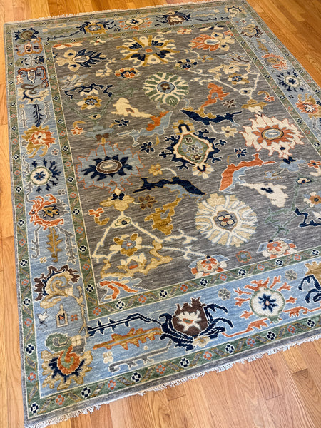 Kaoud Rugs 7.11X10.3 Rectangle Dark Grey OUSHAK Area Rug