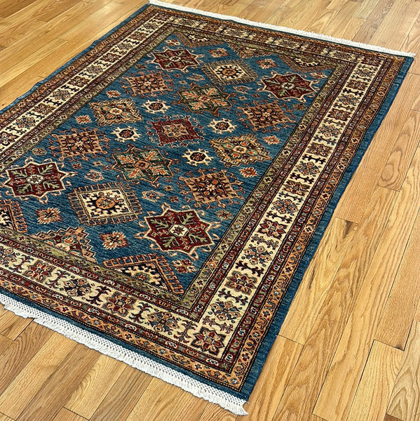 Kaoud Rugs 5X6.8 Rectangle LIGHT BLUE ANT. KAZAK Area Rug