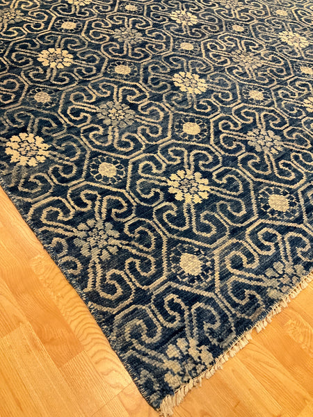Kaoud Rugs 9.10X14.2 Rectangle NAVY CONTEMP Area Rug
