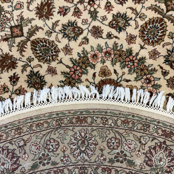 Kaoud Rugs 5.1X5 Round IVORY TABRIZ Area Rug